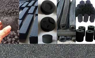 Charcoal briquette types collection